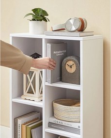 Knižnica s 5 priehradkami, biela