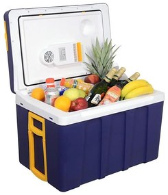 Pojazdný chladiaci box 60 W, 230/12 V, 50 l modrá/žltá