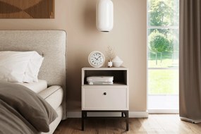 Nočný stolík Lorini 45 cm na stojane - kašmírová / čierna úchytka G