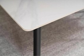 Jedálenský stôl RION 130x70 cm s keramickou doskou, biely mramor