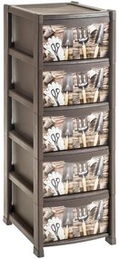 Dekoračný regál s 5 zásuvkami