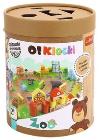 Edukačné kocky ZOO, 66 ks + puzzle podložka