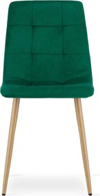 Zelená zamatová stolička KARA