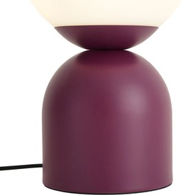 Hotelovo elegantná stolná lampa fialová s opálovým sklom - Pallon Trend