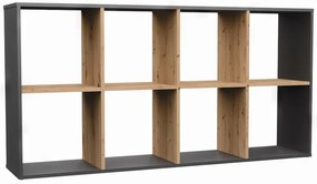 Regál Metros 4 (antracit + dub artisan). Akcia -21%. Vlastná spoľahlivá doprava až k Vám domov. 1132909