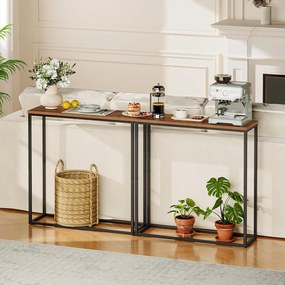 Konzolový stolek Vasagle Tavero 75 cm hnědý/černý