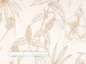 Biante Bavlnený obdĺžnikový obrus Sandra SA-425 Hnedé listy na smotanovom 120x140 cm