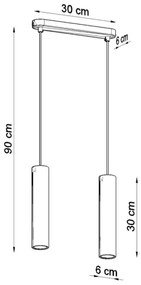 Sollux SL.0654 - Luster na lanku LUVO 2xGU10/40W/230V betón/čierna