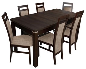 Stôl a stoličky pre 6 osôb - RK025, Morenie: biela, Dostupné poťahy: ekokoža Soft 017