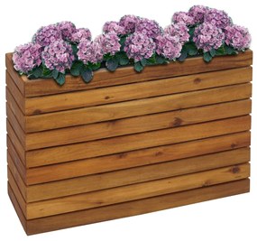 Kvetináč HWC-L21, 41x63x23cm, akáciové drevo - hnedá