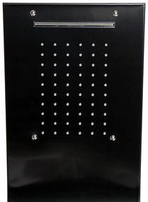 Sprchový panel PIOGGIA 5v1 - s výtokom do vane a policou - čierny lesklý