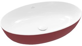 VILLEROY &amp; BOCH Artis oválne umývadlo na dosku bez otvoru, bez prepadu, 610 x 410 mm, Bordeaux, 419861BCS9