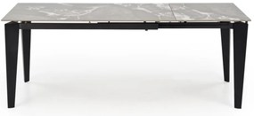 Rozkládací jídelní stůl Felix 141/201 cm popelavý mramor/černý