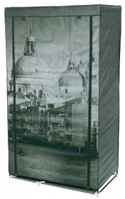 Textilná šatníková skriňa s 8 policami Benátky