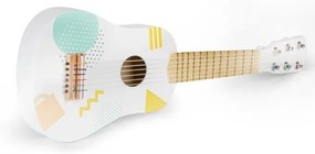 ECOTOYS Detská drevená gitara White Fun