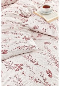 Béžové obliečky na dvojlôžko/predĺžené s plachtou/4-dielne 200x220 cm Floral Butterfly – Mila Home