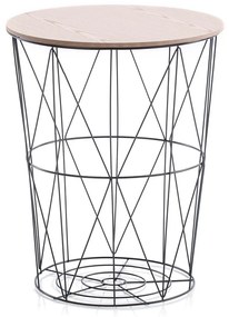 HOMEDE Odkladací stolík Carmina prírodný/čierny, velikost 31x31