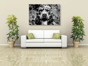 Obraz ilustrácia psa v čiernobielom prevedení - 90x60