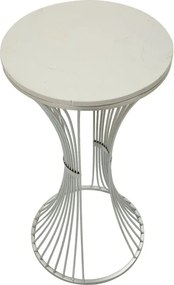 Odkladací stolík Funnel 40 cm strieborný/mramor