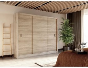 Šatní skriňa SAPHIRA 250x215 cm s posuvnými dverami, dub sonoma