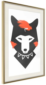 Artgeist Plagát - Polite Fox [Poster] Veľkosť: 30x45, Verzia: Zlatý rám s passe-partout