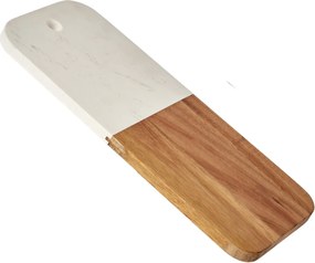 Doska na krájanie PREPPY 38x18 cm z masívu/biely mramor