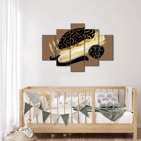 Obraz - Abstrakcia golden brown N⁰3 (150x105 cm)