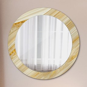 Okrúhle ozdobné zrkadlo Zlatý abstrakt fi 70 cm