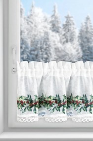 KRÁTKA VIANOČNÁ ZÁCLONA NA PÁSKE XMAS8 150X30 CM VZOROVANÁ