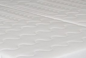 Posteľ Nice 180x200 cm, čierna ekokoža/šedá tkanina, s matracmi