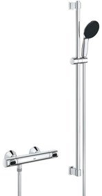 GROHE Precision Flow nástenný sprchový termostat, ručná sprcha 1jet EcoJoy priemer 110 mm, 92 cm sprchová tyč, jazdec a sprchová hadica 175 cm, chróm, 34805001