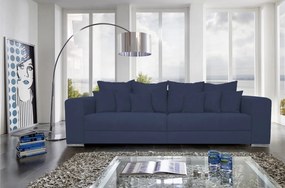 Široká pohovka Rosa, tmavo modrá látka