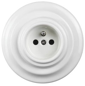 Elhard Okrúhla keramická zásuvka, biela - kompletná KV6000W