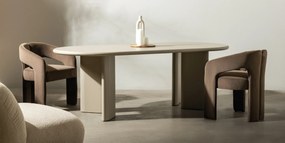 Jedálenský oválny stôl Lima 220 cm tmavobéžový