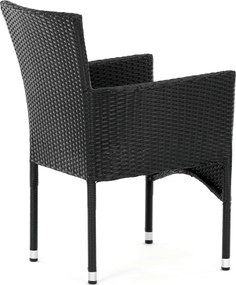 Autronic BONTEC Záhradná stolička, kov, polyratan, čierna, AZC-S2117 BK Farba: Čierna