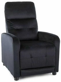 Polohovacie kreslo Lennox Velvet, čierna