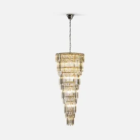 Závesné glamour svietidlo do obývacej izby chrómové LUXE 160 cm