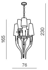 Azzardo AZ1417 - Luster na reťazi DIABLO 12xE14/11W/230V čierna