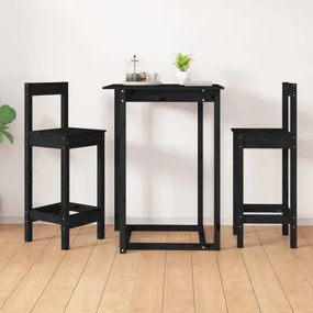 vidaXL Barové stoličky 2 ks čierne 40x41,5x112 cm borovicový masív-