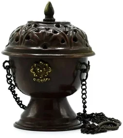 Medená tibetská kadidelnica závesná