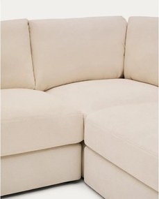 Béžová ženilková rohová pohovka (variabilný roh/do L) Alea – Kave Home