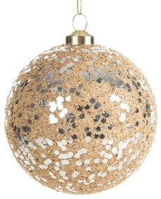 Vianočná ozdoba svetlohnedá / strieborná (6 ks)