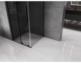 Mexen Velar, sprchový kút s posuvnými dverami 100 x 100 cm, 8mm šedé sklo, čierna matná, 871-100-100-41-70
