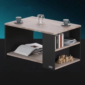 InternetovaZahrada Konferenčný stolík Santa Cruz 90x60x50 cm - drevo/sivý