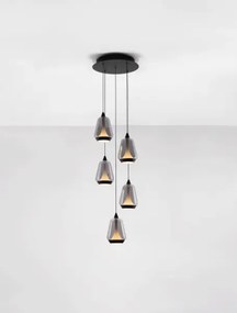 Minimalistický luster Alish 5 Čierna