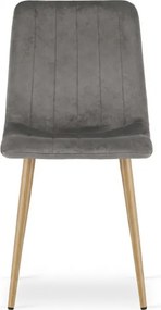 Sivá zamatová stolička LAVA PEWTER GREY