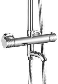 Rea Lungo Diamond, sprchová/vaňová sada s termostatickou batériou, hlavovou a ručnou sprchovou hlavicou, chrómová, REA-P5961