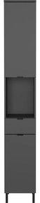 Antracitová vysoká/úzka kúpeľňová skrinka 30x190 cm Arcena – Germania