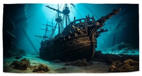 Sablio Uterák Vrak drevenej lode na dne mora - 50x100 cm