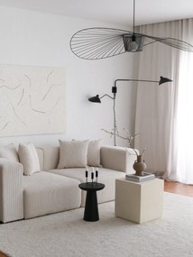 Zamatová trojmiestna pohovka Yolo 222 x 110 cm, biela